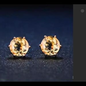 ❤️ Citrine & 18k Gold Plated Earring 1000001180